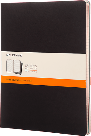 Taccuino Moleskine Cahier set 3 pezzi - pagine a righe - nero