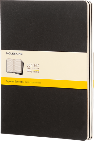 Cahier Notizhefte 3er-Set, Schwarz - Front view