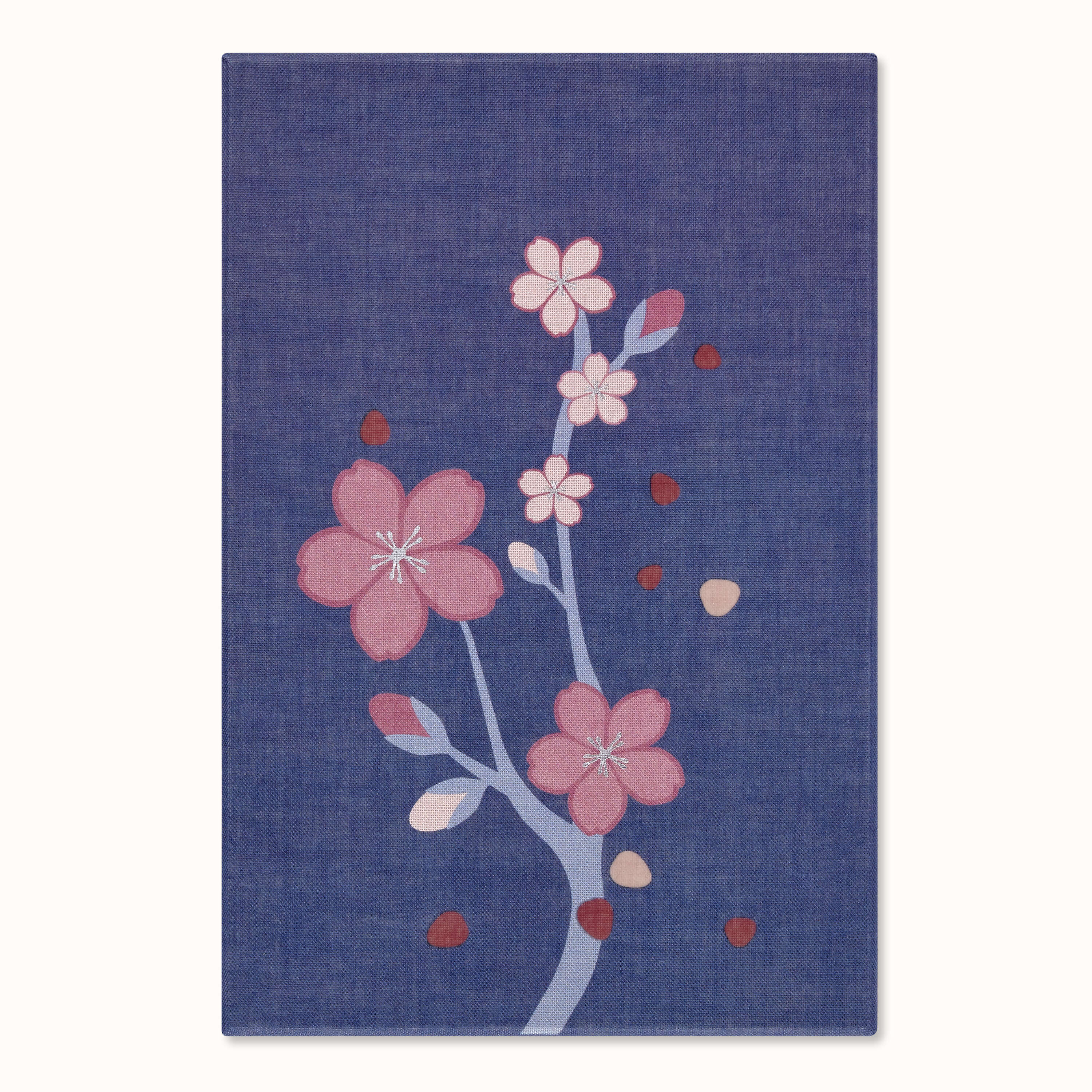 Sakura Notebook Large, Plain, Fabric Hard Cover - with Gift Box