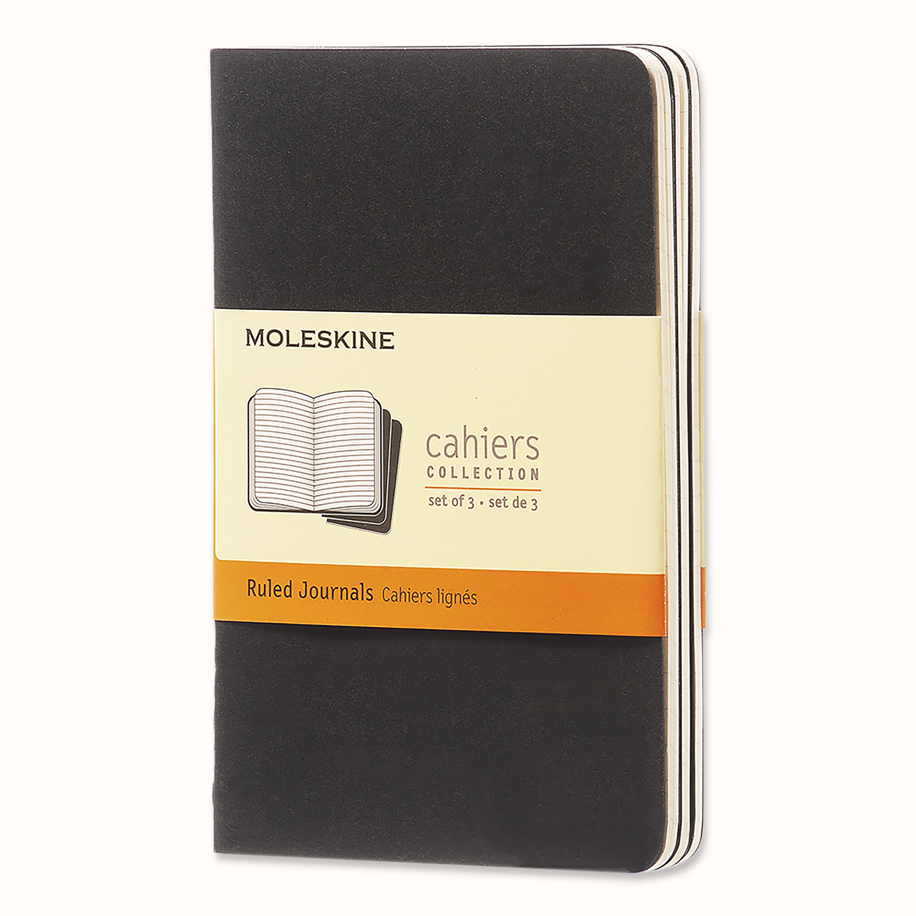 Moleskine Cahier pocket journals, set of 3, black