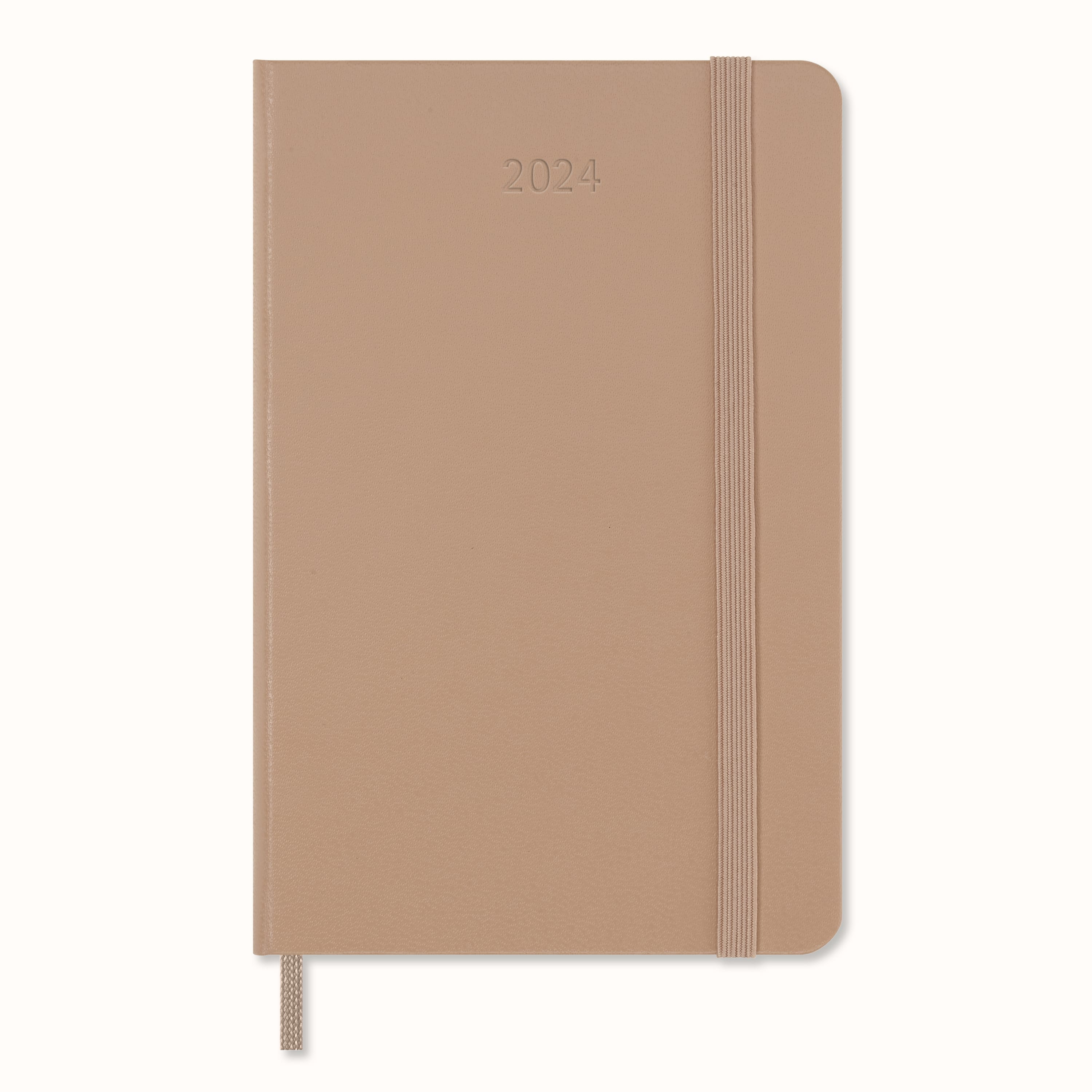 Classic Diary 2024 Pocket Weekly, hard cover, 12 months Braun Sand
