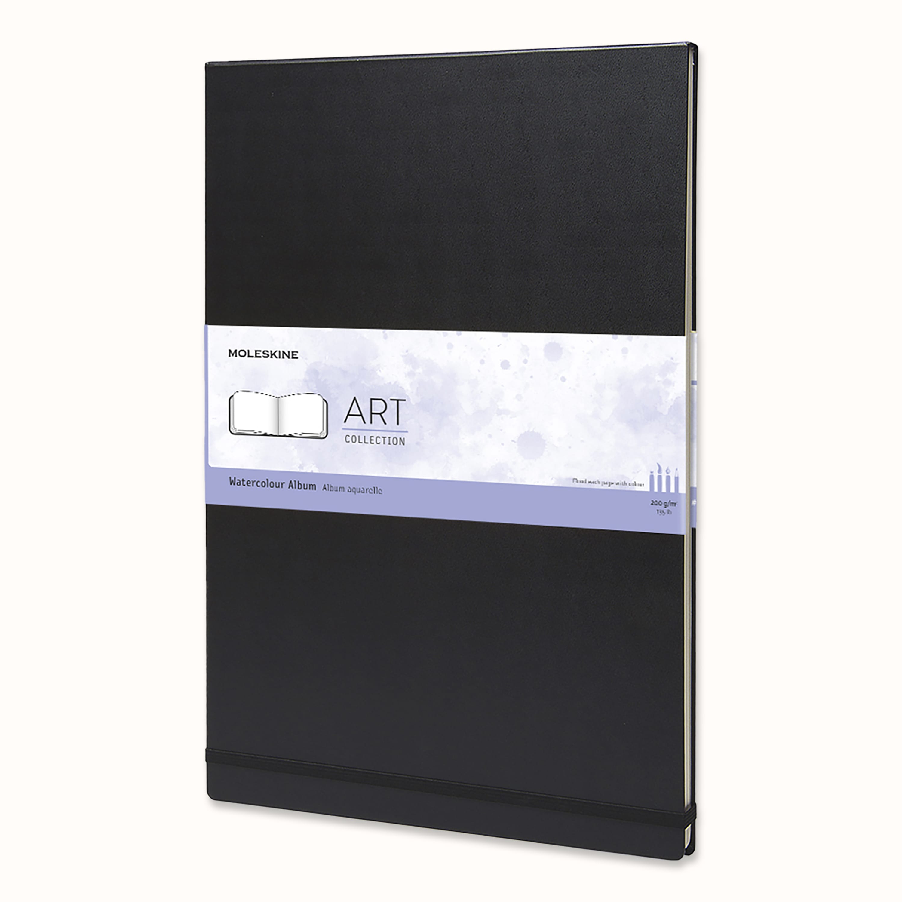 Colour Black Moleskine 9 x 14 cm Pocket Size Watercolour Notebook Watercolour Notebook 60 Pages Paper Suitable for Watercolour Pencils and Paints Hard Cover and Elastic Closure 