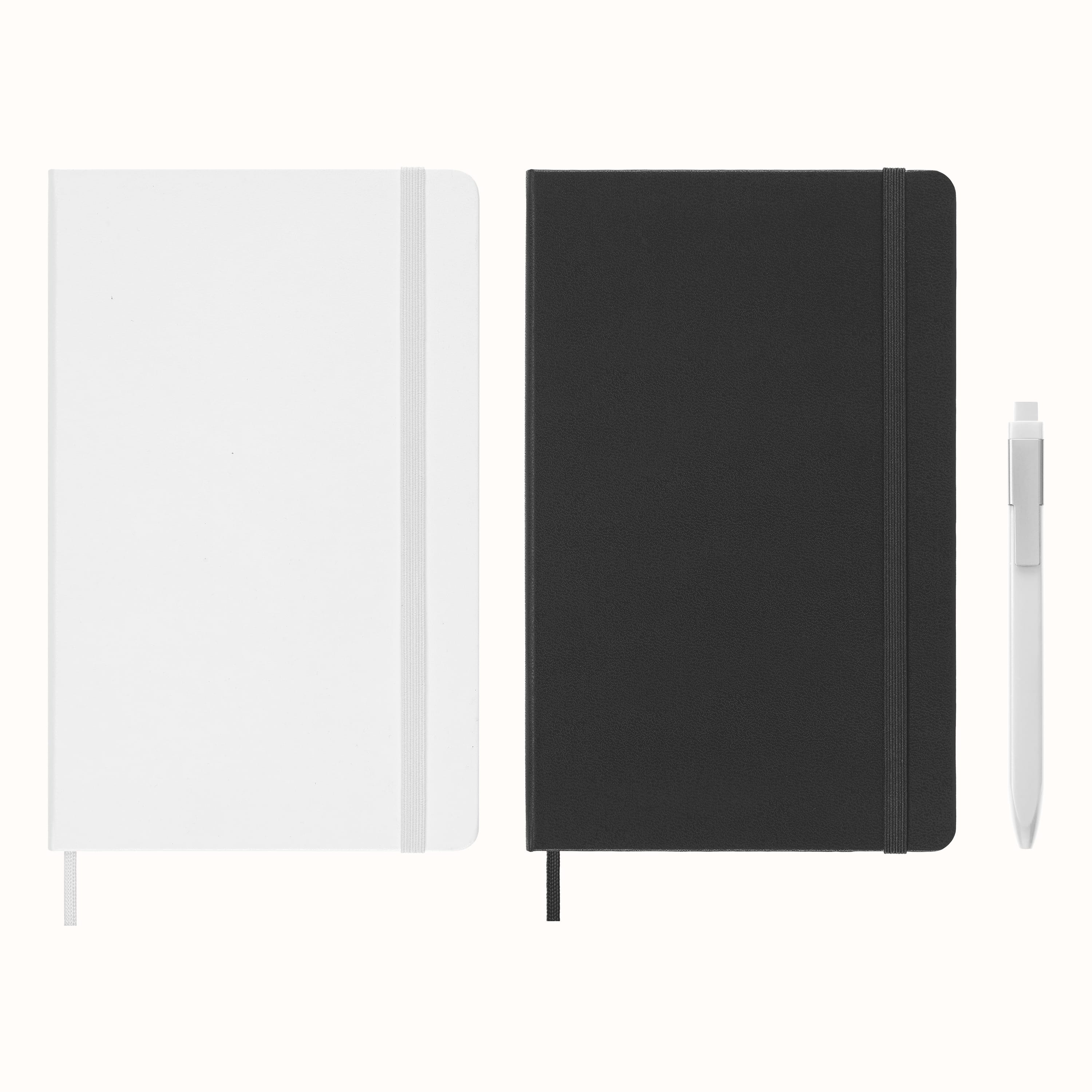 Classic Notebook Gift Box Hard Cover, Ruled and Plain Black & White