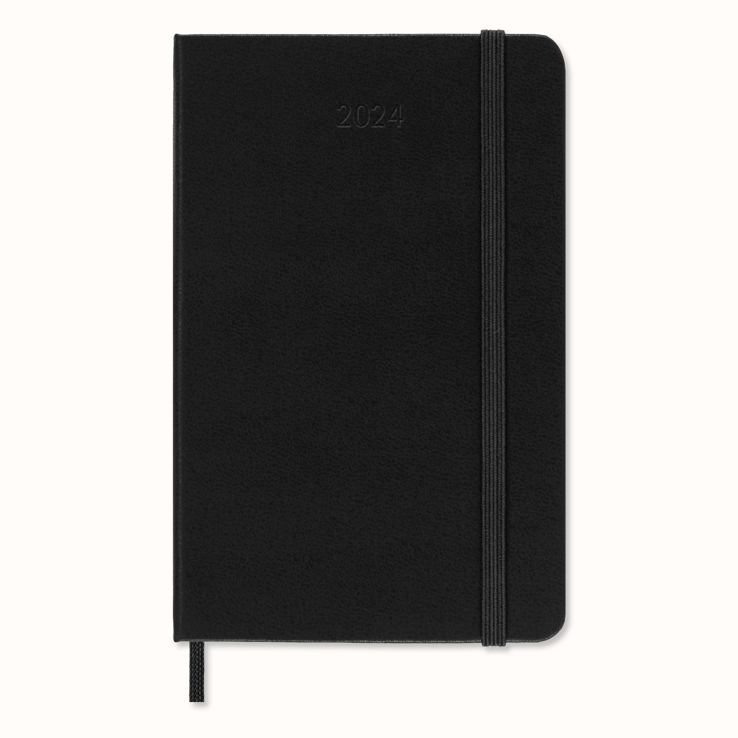 Classic Planner 2024 Pocket Daily, hard cover, 12 months Black