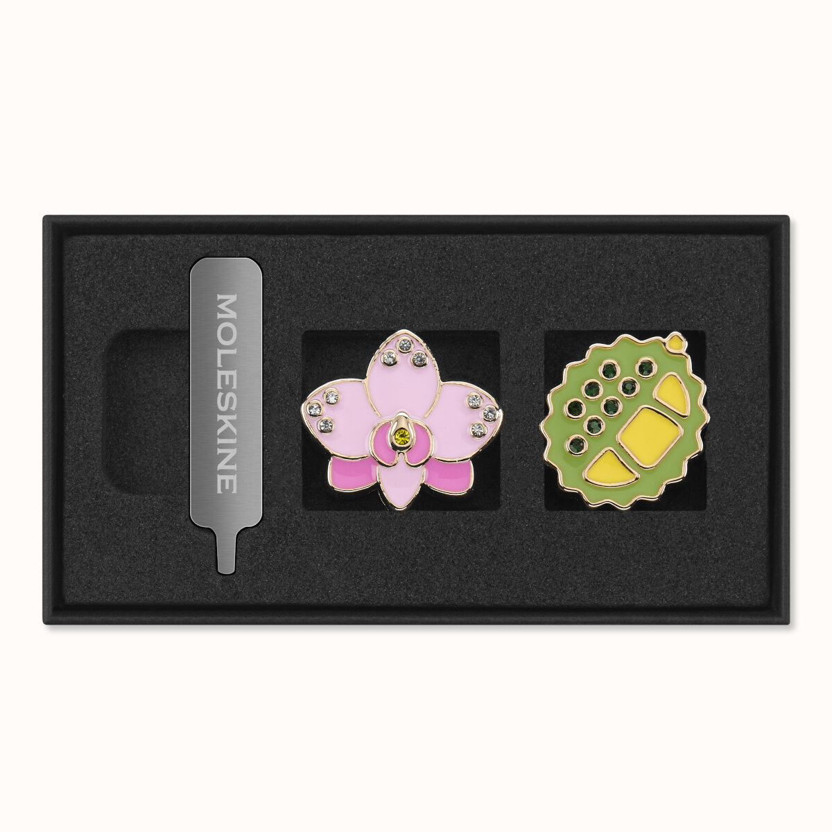 Personalisation Pins Set of Two Pins: Orchid & Durian Fruit Singapore ...