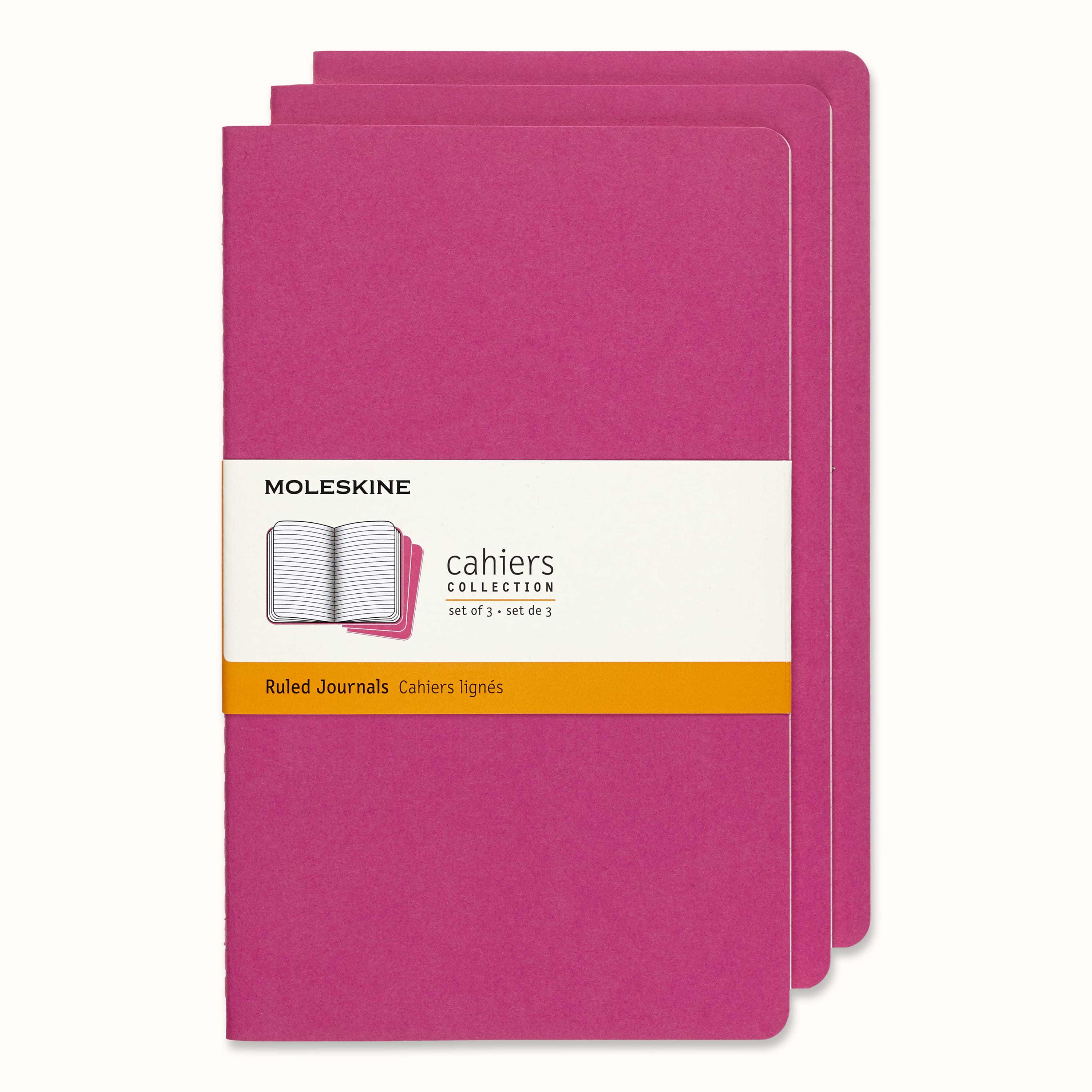 Cahier Journals Set of 3 Kinetic Pink | Moleskine
